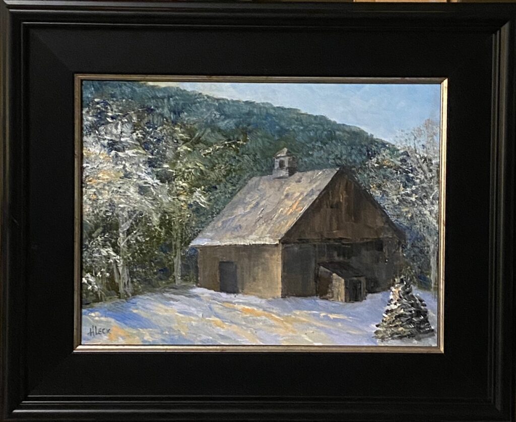 241 - Sunlit Barn - 9x12 - Landscape - $225