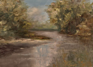 278 - Golden Stream - 9x12 - Landscape - $325