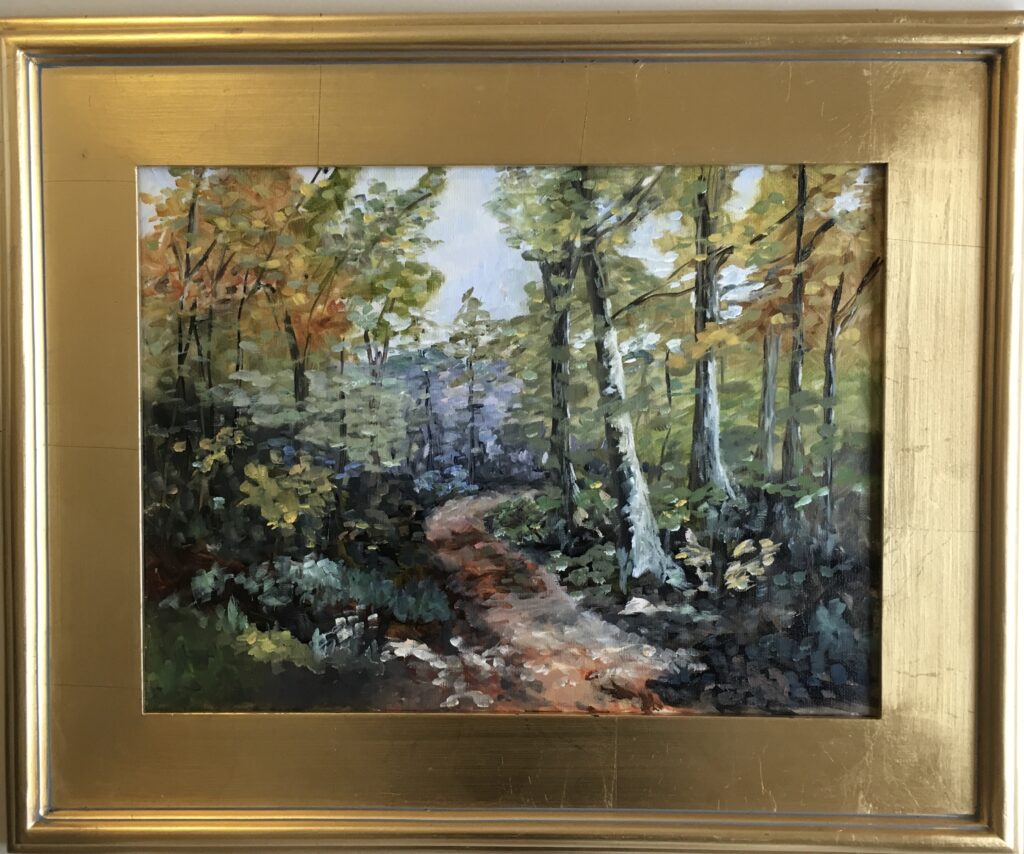 110 - Wooded Autumn Path - 12 x 16 - Landscape - Not Available - $100
